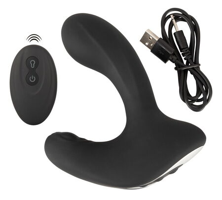 Черная анальная вибропробка с функцией расширения RC Butt Plug with 3 functions